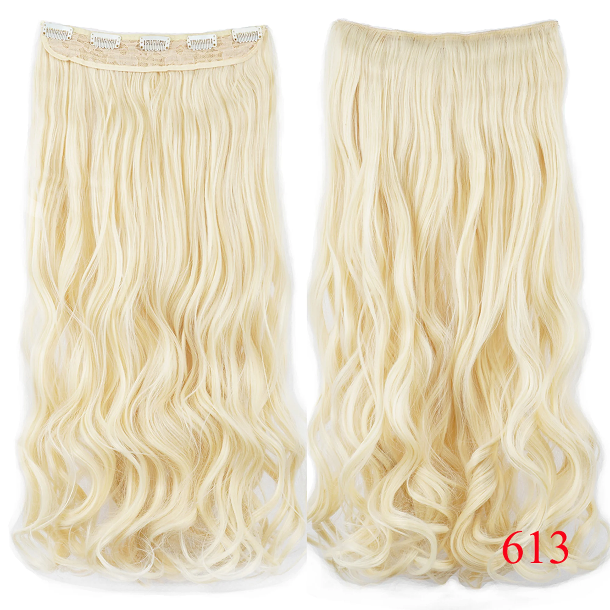 28'' 160g Capelli sintetici lunghi spessi ondulati grigi Clip in estensioni per capelli Un pezzo Capelli sintetici Clip in estensioni per donne_voghion.com