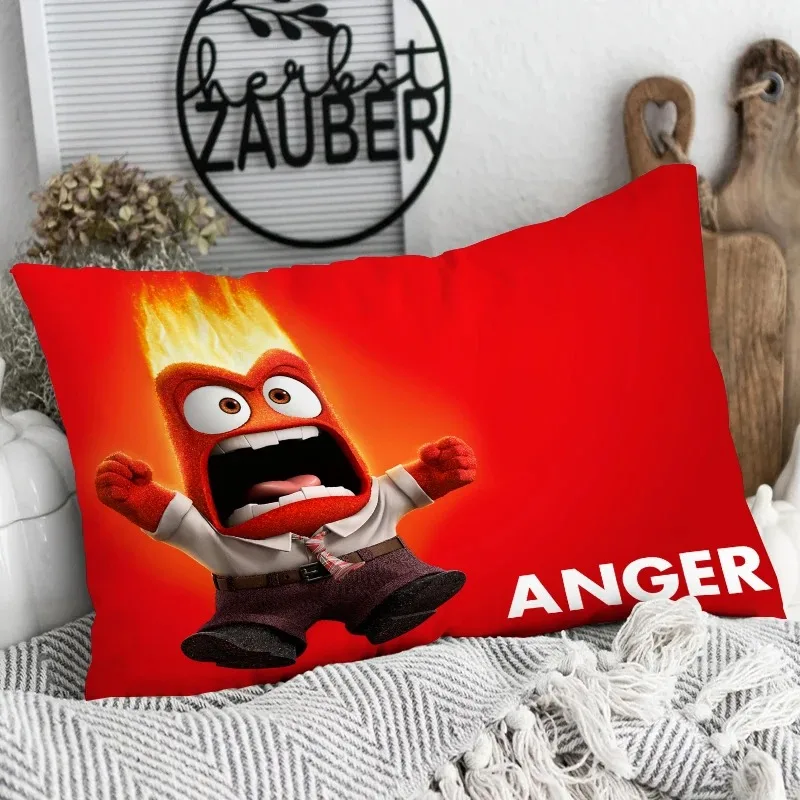 Disney Inside Out 2 Cartoon Print Pillowcase Cute Funny Happy Sad Angry Pillow Pillowcase Children's Room Home Decoration Gift 3
