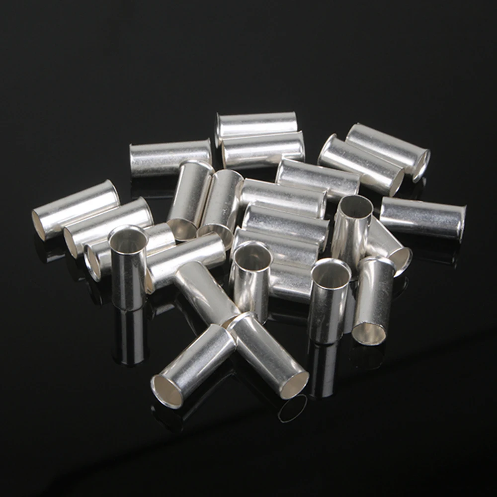 Terminale A Crimpare Per Cavo Elettrico Nudo Non Isolato Placcato Argento Rame 100Pcs Terminale A Crimpare Per Cavo Elettrico Nudo 0,5Mm2-16Mm2 22-10 