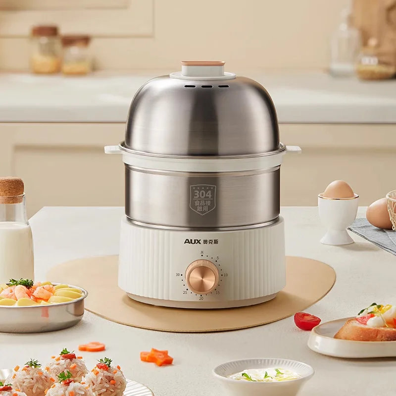 350W Fornello Elettrico Per Uova Bollitore Per Uova Temporizzato Macchina Per La Colazione Vapore Automatico Uovo Crema Pasticcera Fornello A Vapore S