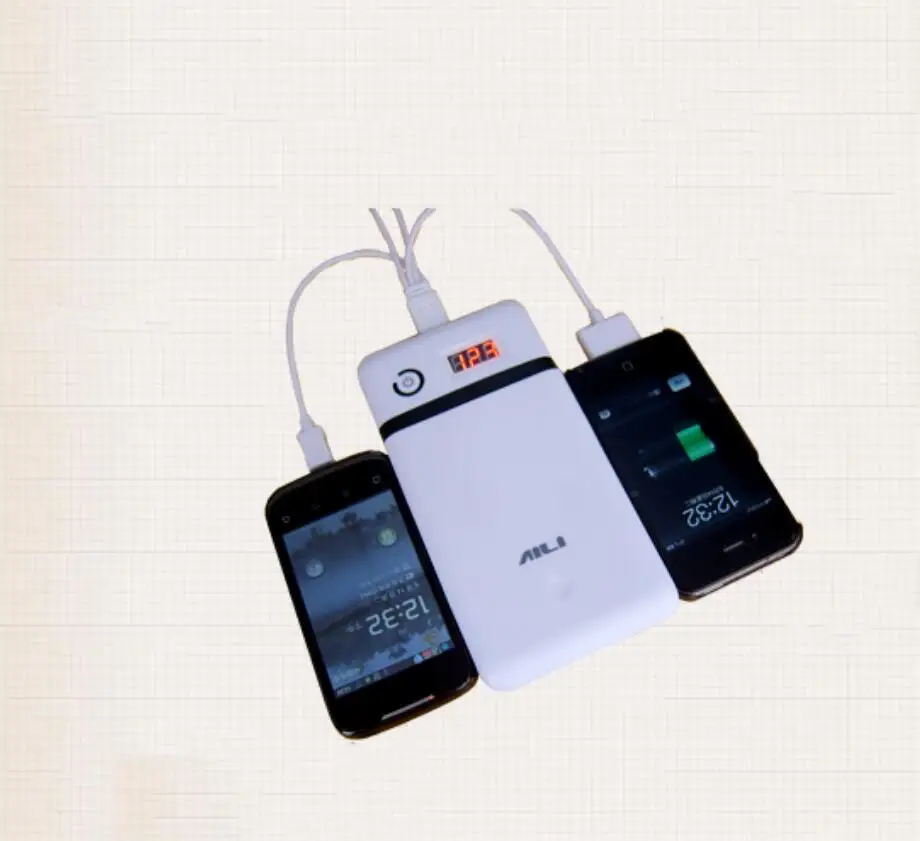 3.3A 5V 12v 19v 21V Mobile power bank Six 18650 Battery Charger For 19V Laptop 5V phone not include battery