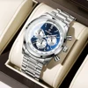 BINBOND Fashion Men's Watches Trend Multifunctional Original Quartz Watch for Man Waterproof Stainless Steel Chronograph Watch 1