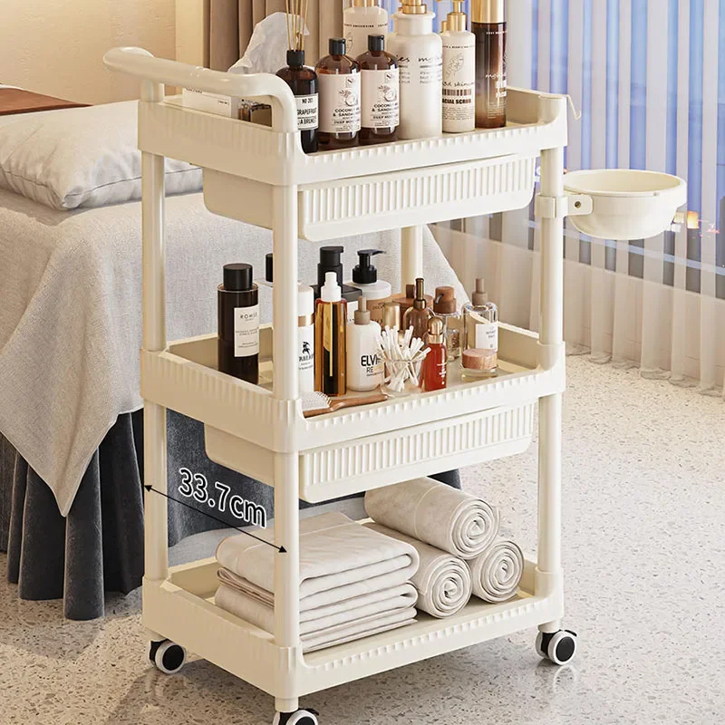 Cosmetics Trolley Portable Aesthetics Esthetician Organizer Cart with Wheels Beauty Room Wagon Salon Moving Carrinho Bar