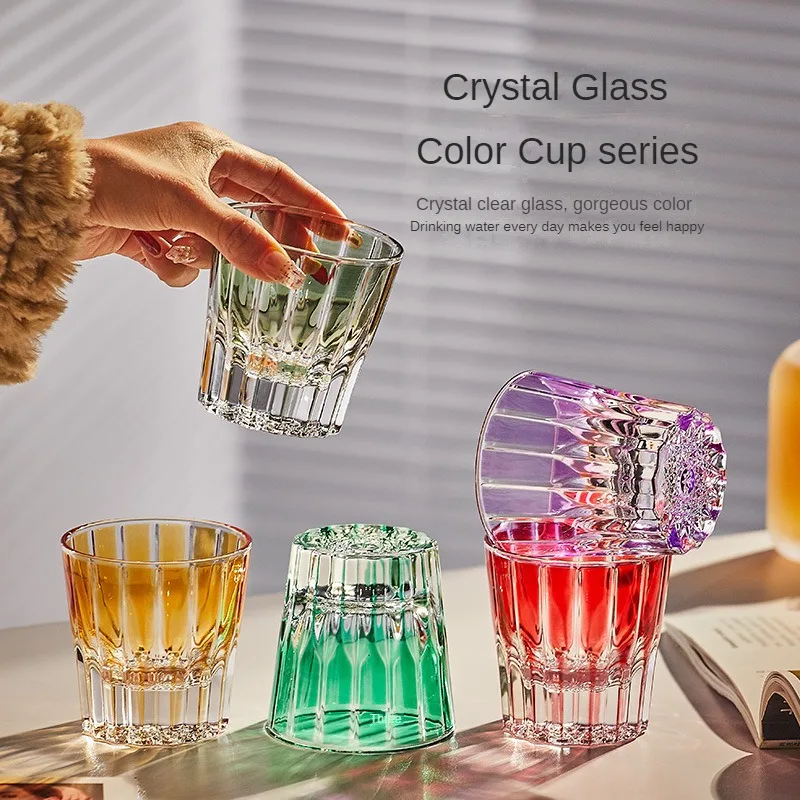 

Crystal Glass Wine Cup Creative Colored Whiskey Cocktail Beer Wine High End Glasses Bar Party Picnics Household Reusable Cups