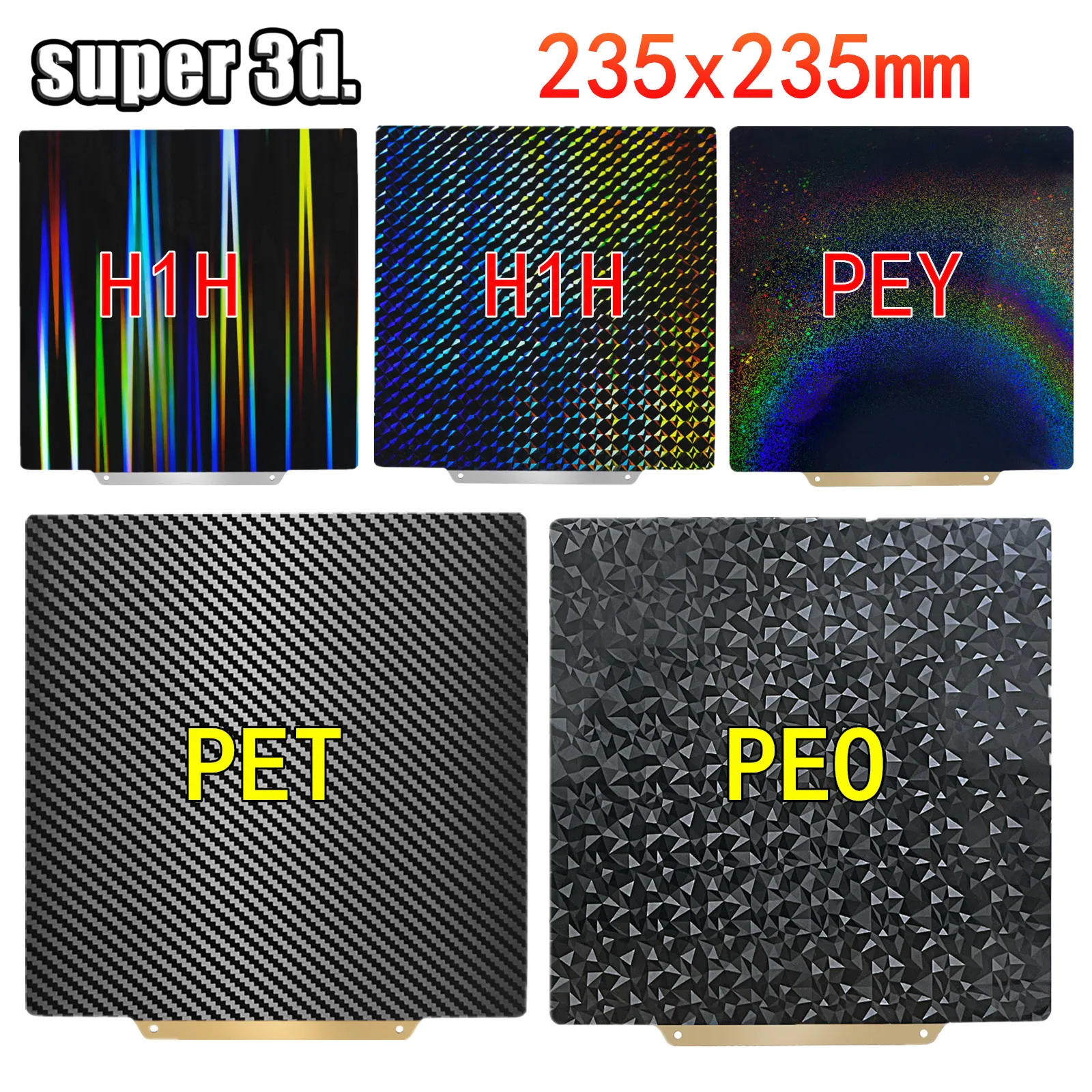 Double Side Magnetic Build Plate 235x235mm PEI Spring Sheet PEO PET PEY H1H  Plate Heated Bed for Ender 3 Pro Ender 3 S1 5 CR20