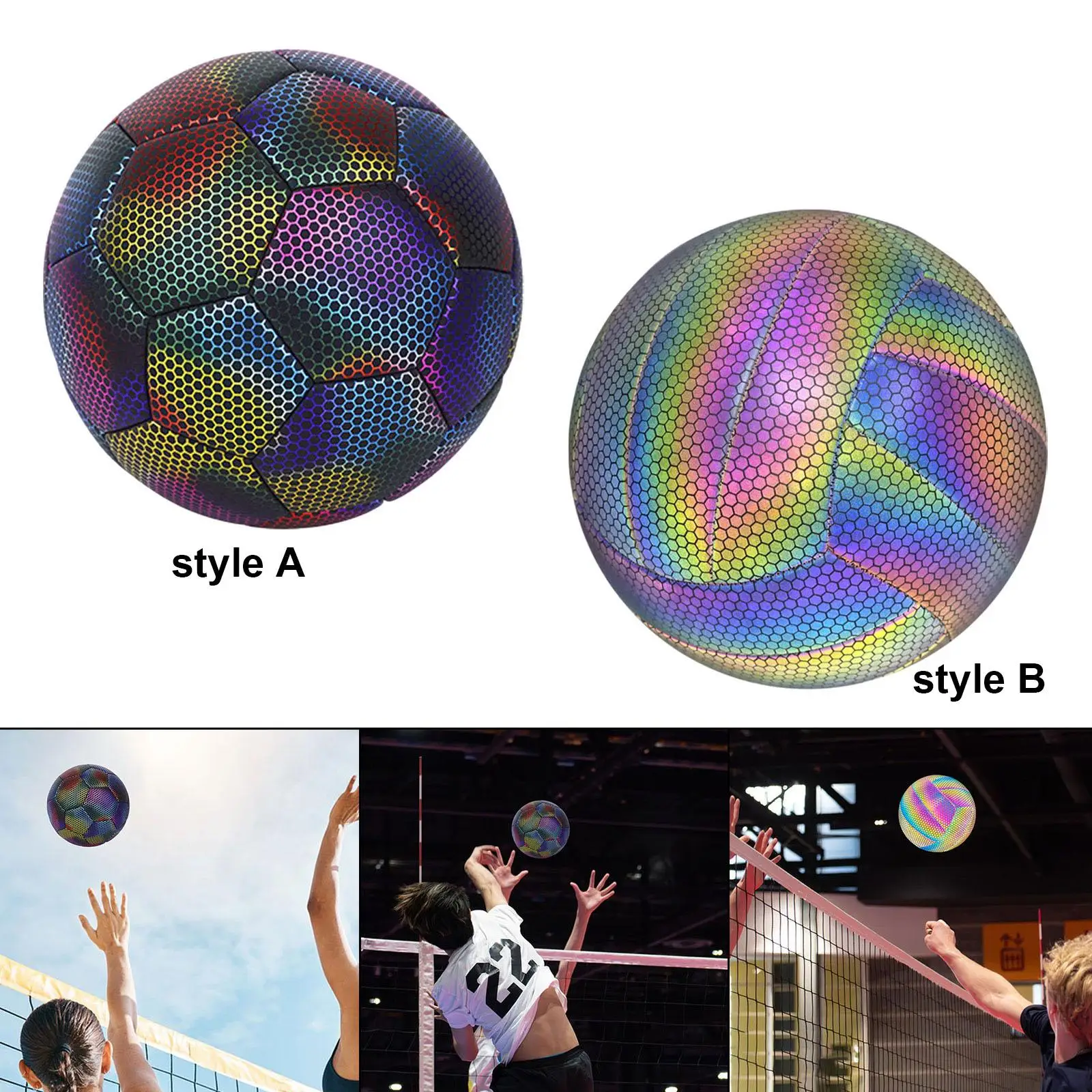 

Holographic Reflective Soccer Ball Football Outdoors Sports Ball Equipment