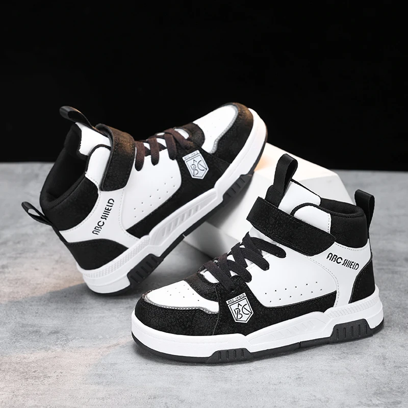 Sports Shoes Kids Sneakers Kids Shoes Kids Sports Shoes Kids Board Casual Shoes High Top Boys Girls Sneakers Leather Waterproof Non-slip Sport Shoes Children Toddler Casual 28-39