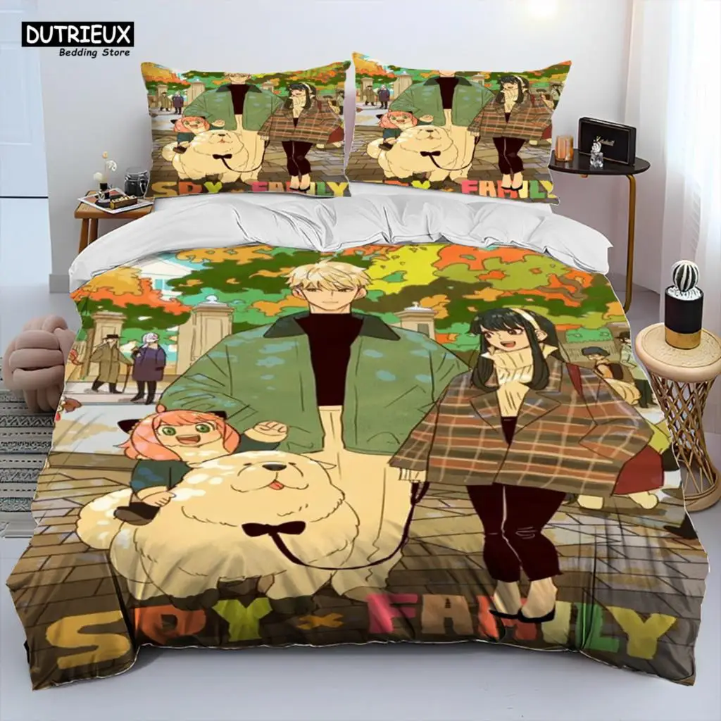 

Japan Anime SPY×FAMILY Cartoon Comforter Bedding Set,Duvet Cover Bed Set Quilt Cover Pillowcase,king Queen Size Bedding Set Kid