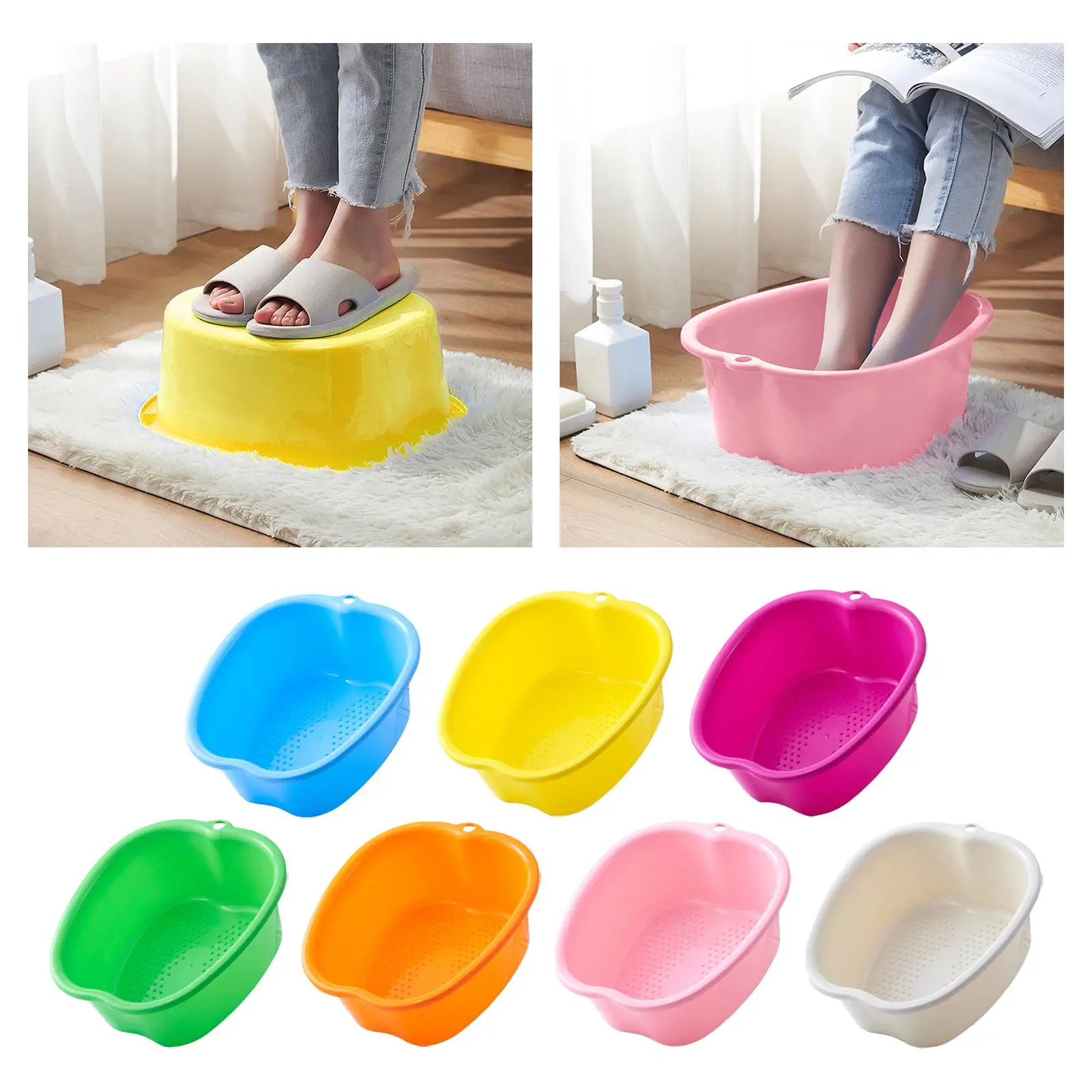 Foot Soaking Tub / Foot Bath Basin / Plastic Bath Bucket Multipurpose Basin for