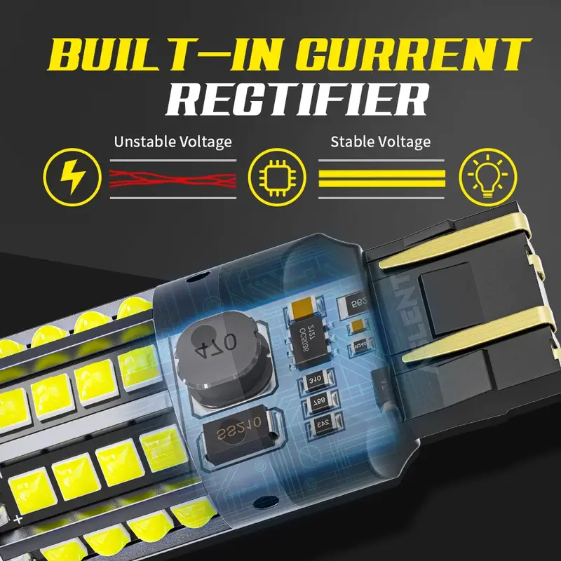 2pcs Car LED Lights BA15S P21W 1156 BAU15S PY21W 1157 BAY15D 44*3030SMD Canbus Front Tail Turn Signal Lamps 7440 7443 W21/5W 12V - Image 5