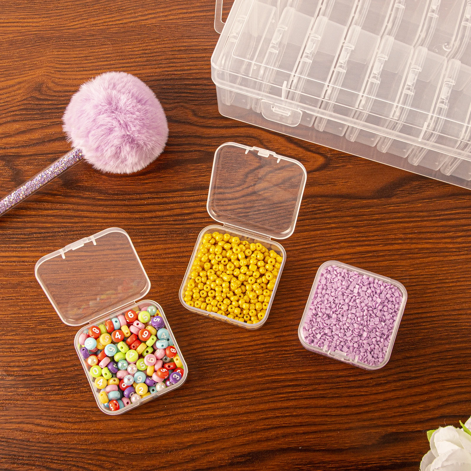 1 Set of 24 Grid Storage Boxes, Storage Gift Diamond Painting Stone Beads, Suitable for Diamond Embroidery Box DIY Craft, Storag
