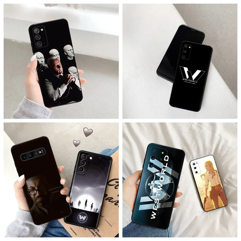 Custodia Per Telefono Anti-Goccia Nera Opaca Per Samsung S23 S22 S21 S20 Fe S10 5G Galaxy Note 20 Ultra 10 Lite 9 Westworld Tv Series Cover
