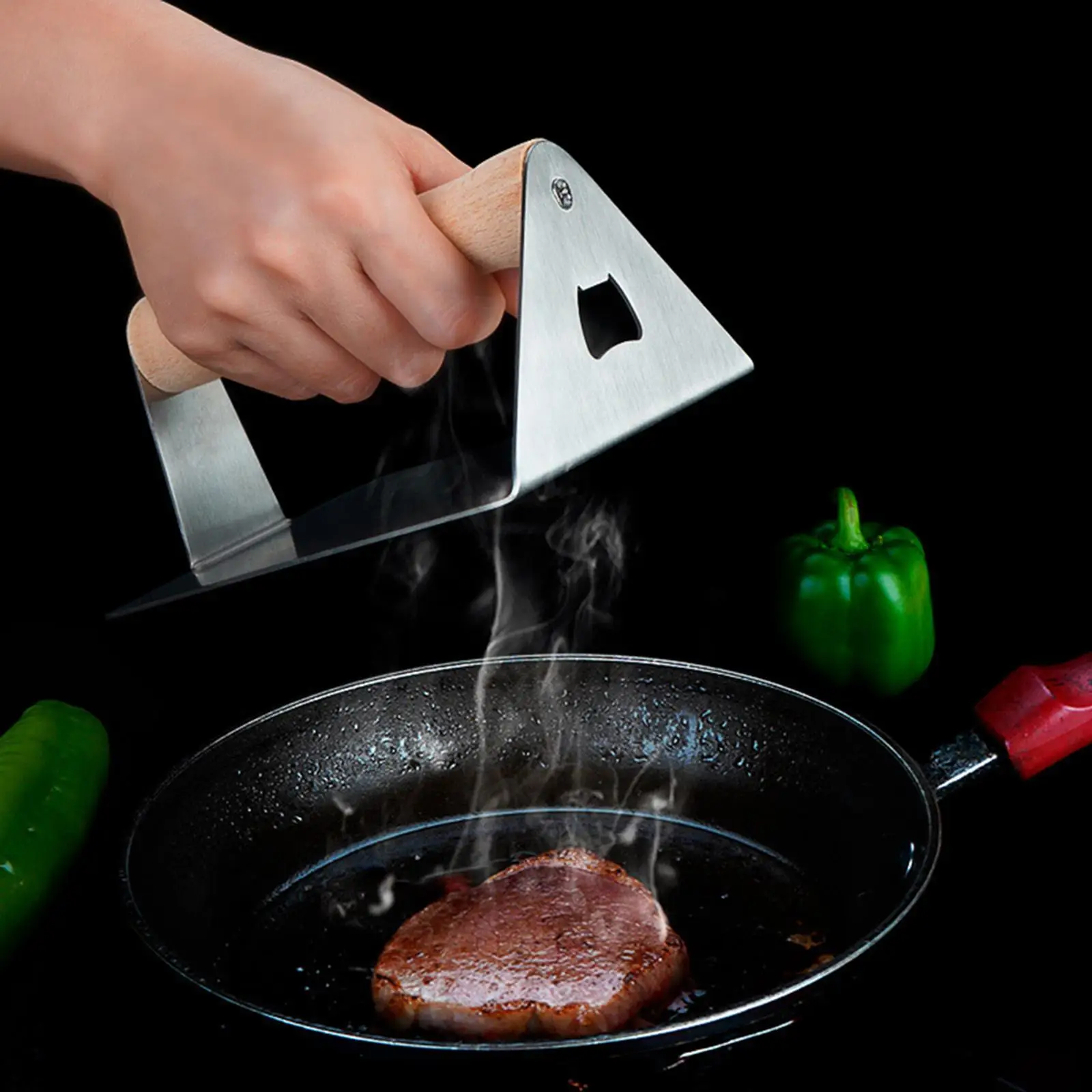 Stainless Steel Burger Press Heavy Duty for BBQ Outdoor Camping
