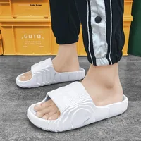 Large Size Men's Casual Slippers Outdoor Beach Plastic Rubber Sandals Lightweight EVA Slides for Couples And Family