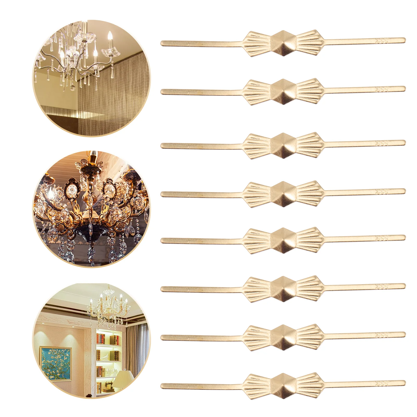 200 Pcs Crystal Bead Curtain Buckle Chandelier Parts Connectors Replacement Pin Night Lights Lamp Accessories Bow Tie Clips