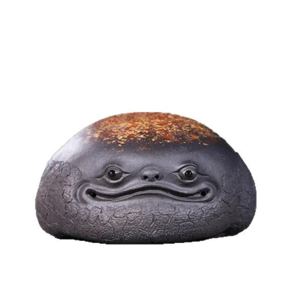 픽시우 차 애완동물 장식품 수제 황금 두꺼비 찻주전자 받침대 차 세트 차 예식 주변품 도자기 액세서리