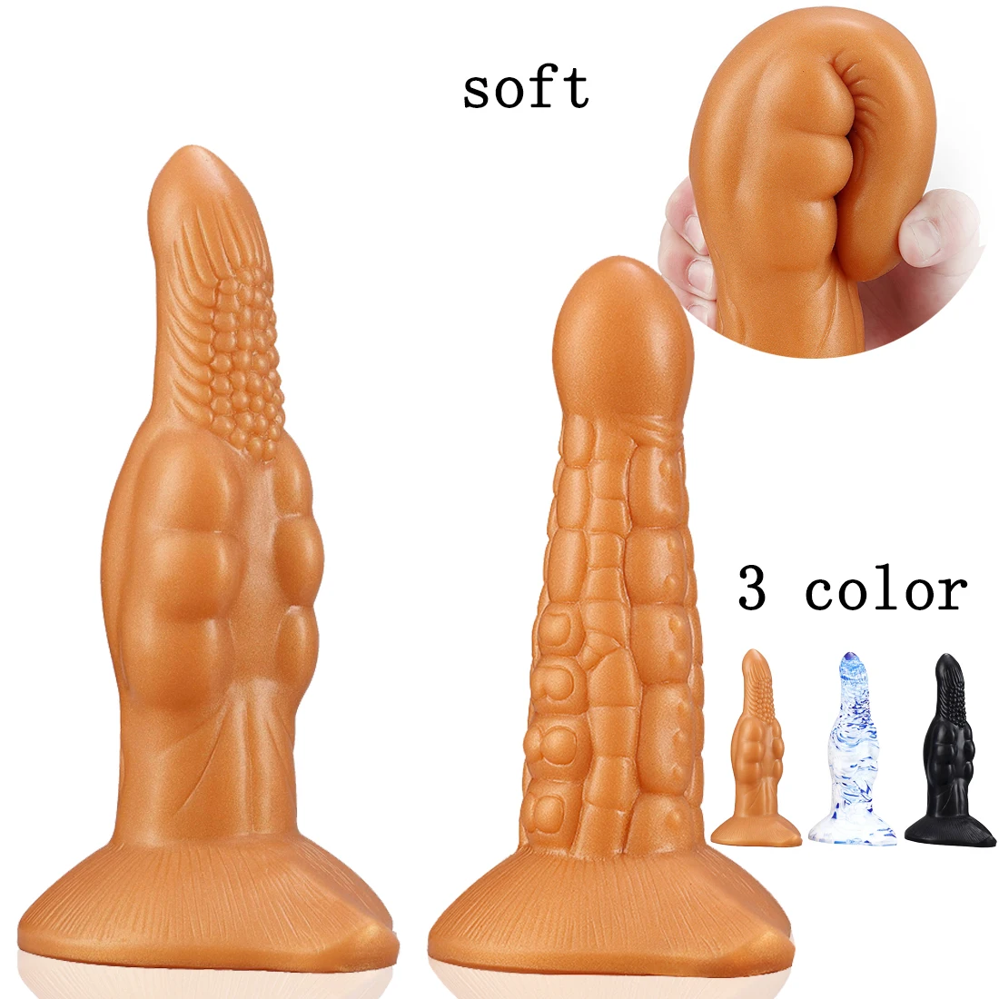 Dildo Plus Consolo Grande com Base Texturas e Ventosa