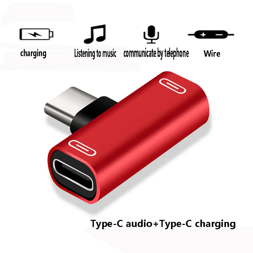 ตัวเลือกสินค้า USB-C 2 in 1 ชาร์จ+หูฟัง ตัวผู้เป็น Dual Type C
