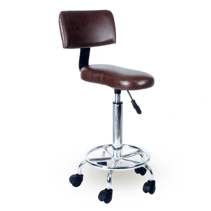 Leather Treatment Swivel Stool Barber Pedicure Ergonomic Barber Chair Salon Portable Taburete Ruedas Barber Equipment LJ50BC ergonomic swivel chair barber leather backrest treatment chair esthetician styling taburete ruedas furniture beauty lj50bc