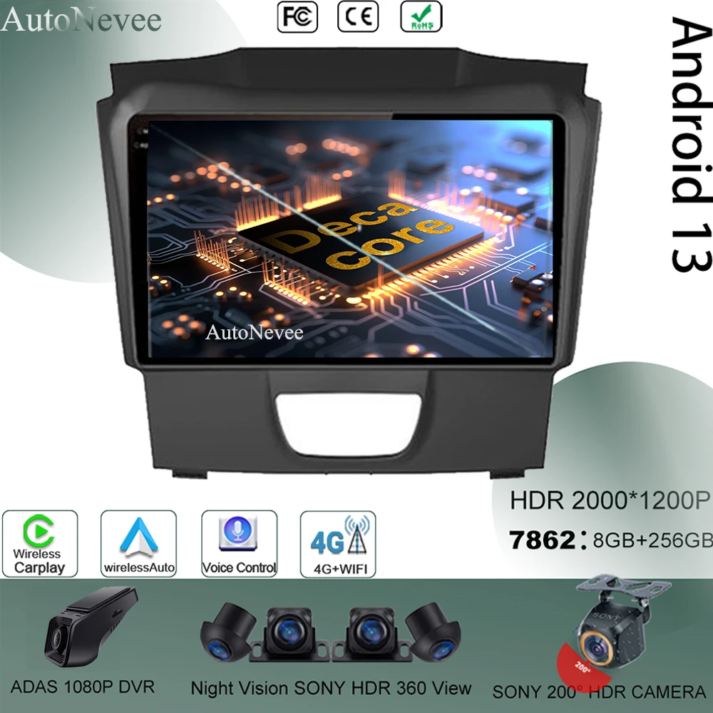 Car Wifi Radio Stereo Ad Alte Prestazioni Qled Per Isuzu Dmax 2015-2019 Android 13 Navigazione No 2Din Dvd Car Wifi Gps Autoradio