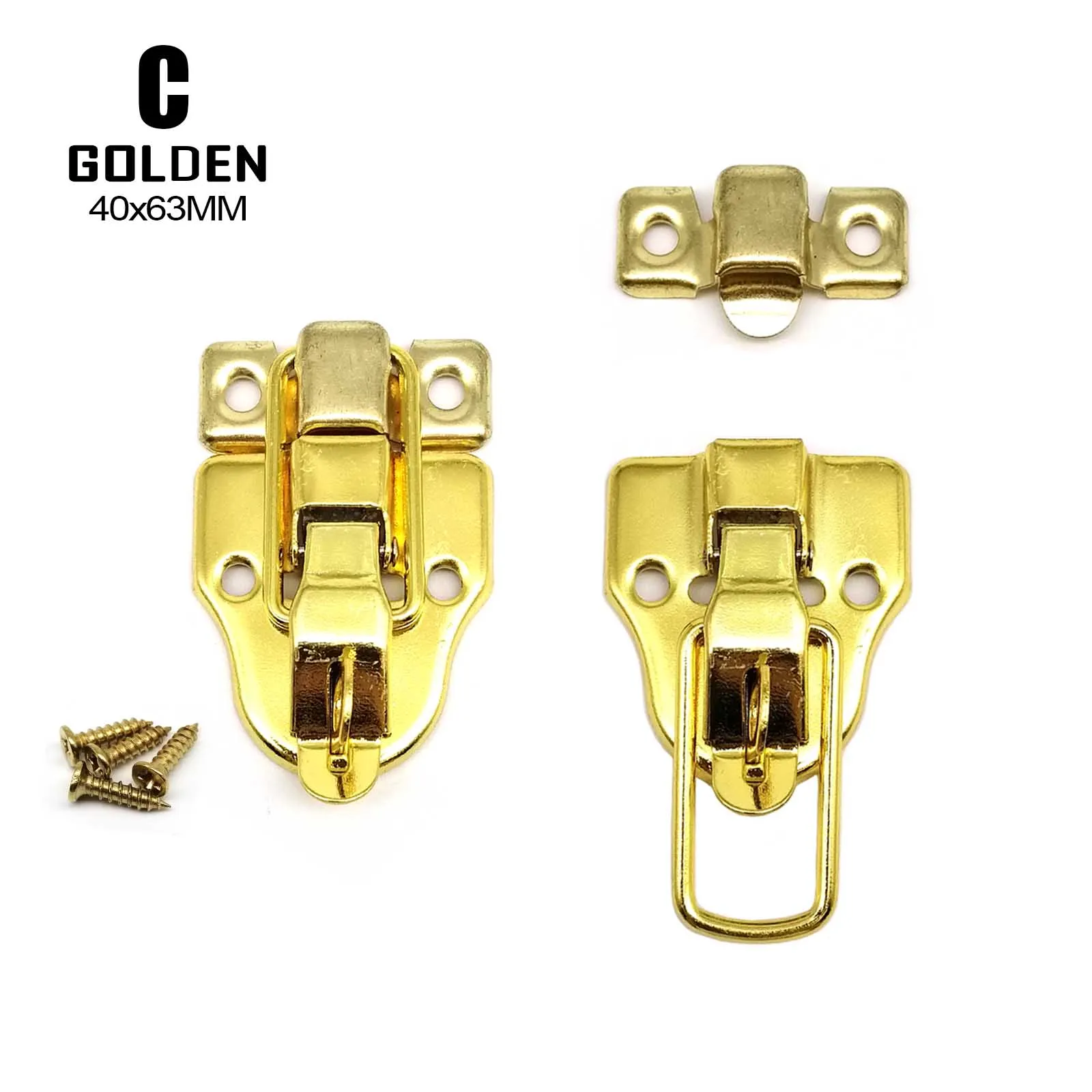 Bronze Silver Golden Jewelry Box Toggle Catch Hasp Latch Lock with Screw
