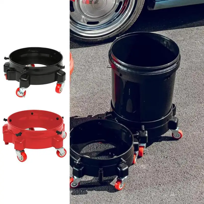 Rolling Bucket Dolly Car Wash Bucket Roller Bucket Cart 360 Swivel Bucket Storage Tray With Wheels For Car Wash Tools Accessory