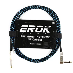Premium Colorful Braided Anti-Noise Guitar Audio Cable - Male-to-Male 6.35mm Universal Connection (3M Blue)