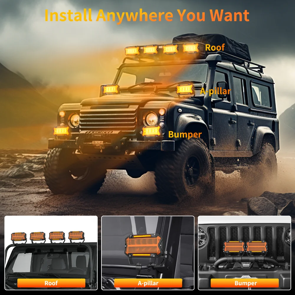 5 60W 1 쌍 LED 작업 조명 스포트라이트 오프로드 트럭 4x4 SUV ATV 자동차 안개등 지프 다기능 오토바이 헤드 라이트