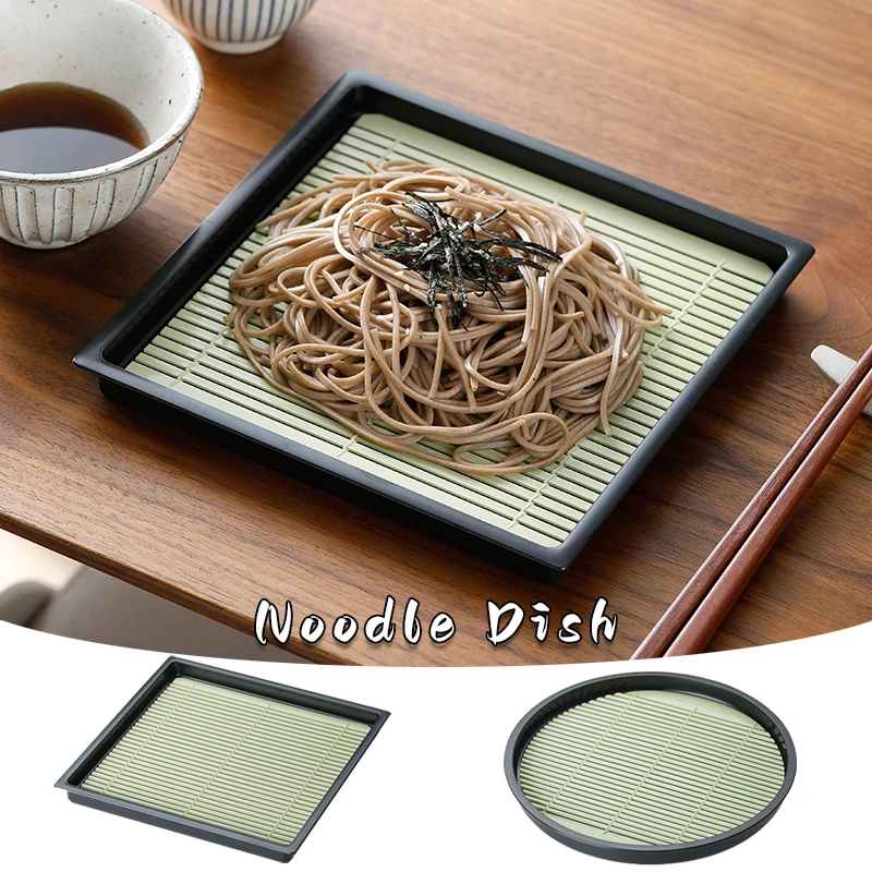 

Easy Cleaning Resin Mat Cold Noodle Plate Japanese Tableware Udon Buckwheat Noodle Dish Sushi Roller Tools Serving Food Tray