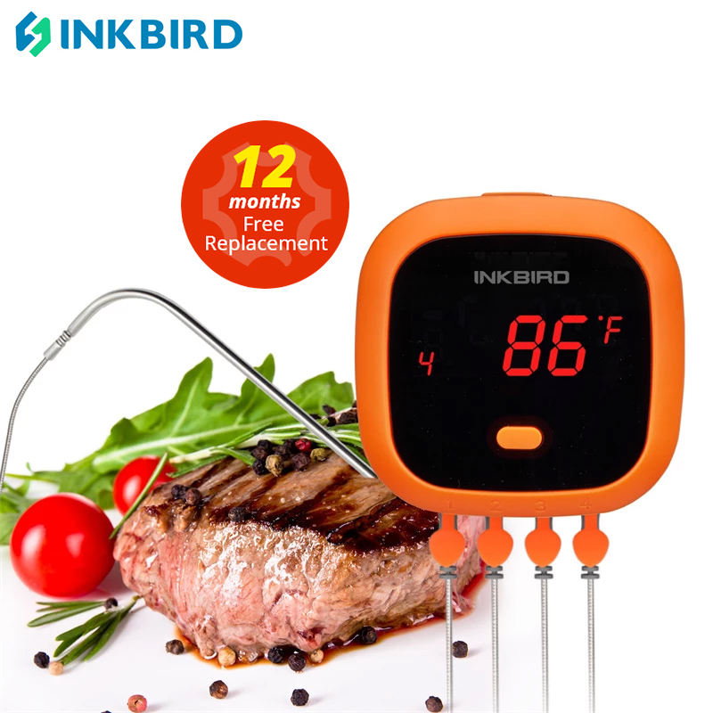 INKBIRD Waterproof Wireless BBQ Digital Thermometer IBT-4XC USB Rechargable Battery With Probe&Timer For Oven Meat Grill Smoker