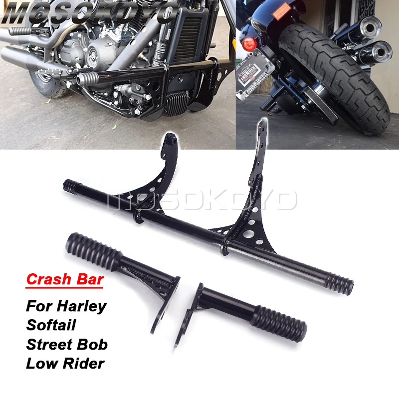 Motorcycle Highway Passenger Peg Crash Bars Frame Slider Bumper Guards For Harley Softail Street
