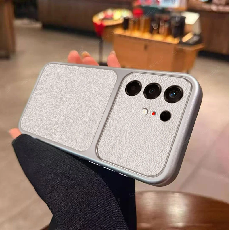 Luxury Plating PU Leather Shockproof Silicone TPU Phone Case - Ultra Back Cover Coque