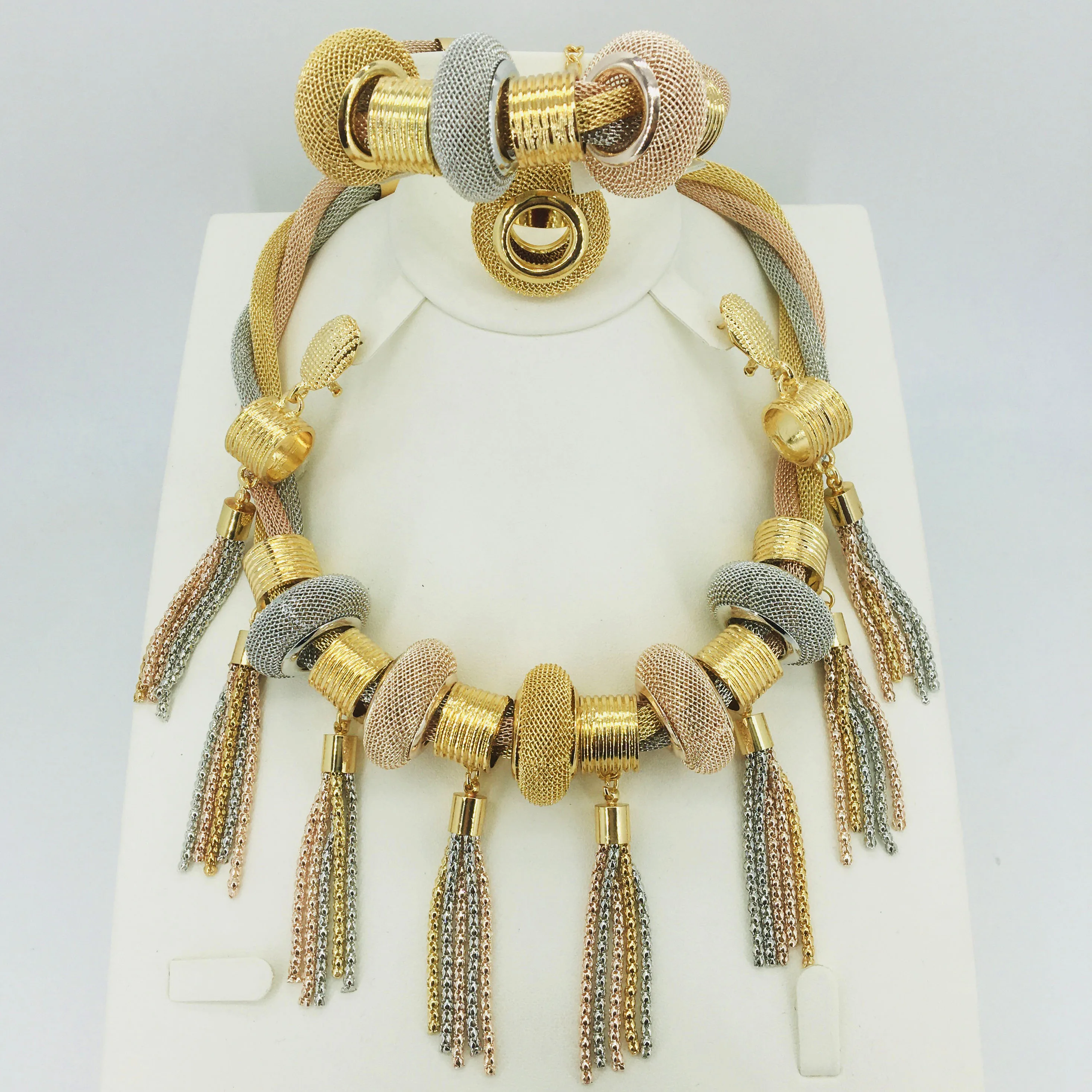 Нигерийская Мода Ювелирные наборы для женщин свадебный цветок африканские бусы