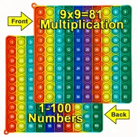 9x9 Multiplication 9+9 Addition 1-100 Counting Numbers Push Pop Bubble Fidget Sensory Math Educational Toys for Kids 1