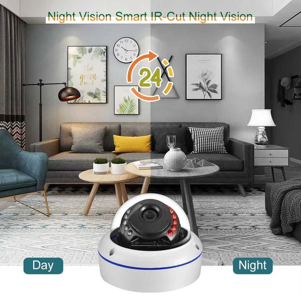 Gadinan 1.7mm Wide Angle Outdoors 4K IP Camera Face Detection POE 8MP CCTV 150 Degrees Fisheye Security Video Surveillance XMEye 3