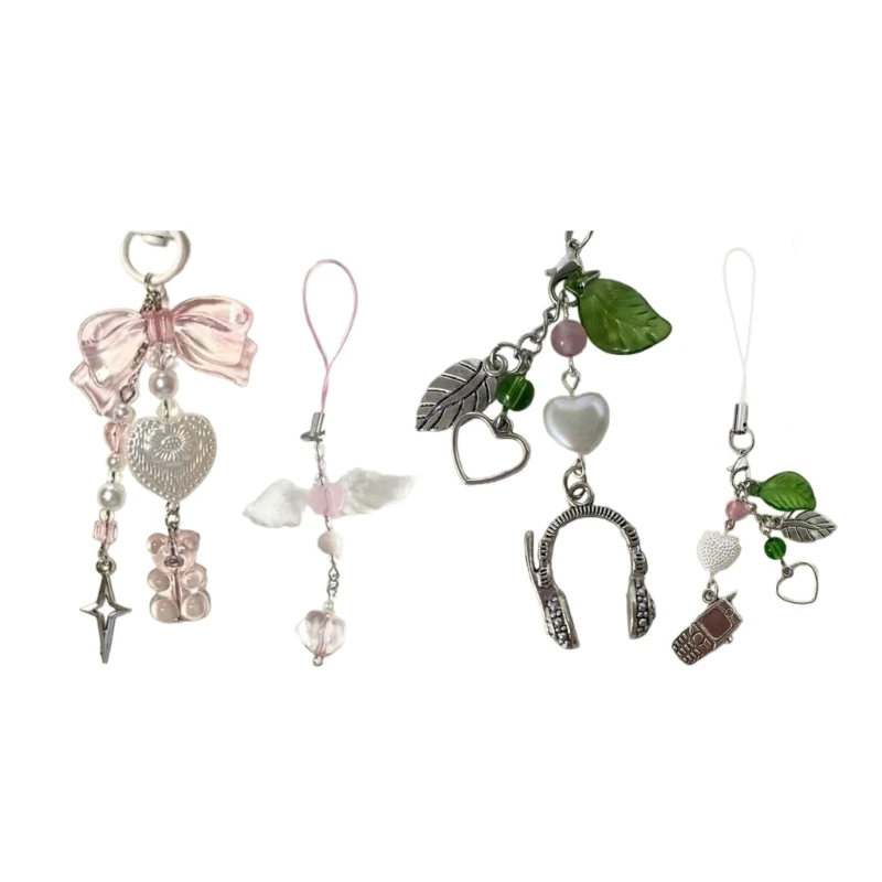 

Bear Wing Headphone Pendant Phone Charm Straps Y2K Lanyard Purse Accessories DropShip