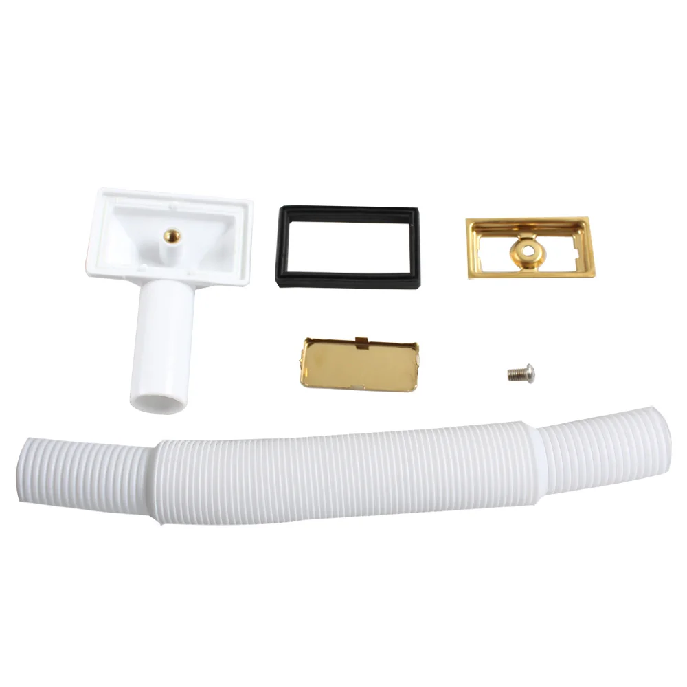 Talea Kitchen Sink Side Square Overflow Head With Drain Hose,Gold Stainless Steel Accessory QY012C057