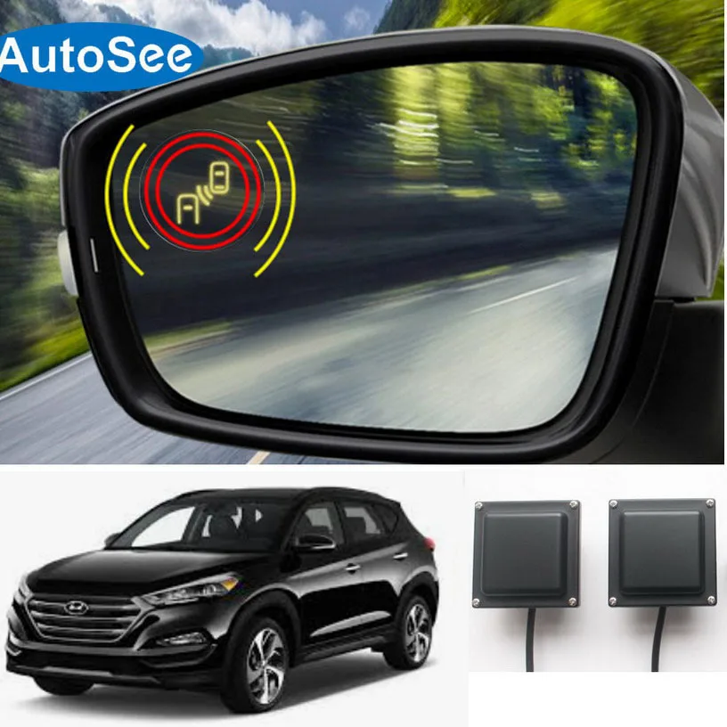 For Hyundai Tucson Car Blind Spot Monitoring Bsm Sensor Side Mirror Led