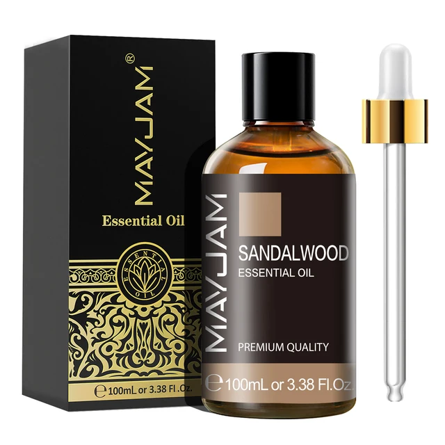 MAYJAM 1PCS 100ML Essential Oil with Dropper Sandalwood Lavender Eucalyptus Vanilla Aroma Oil For Humidifier Scent Candle Burner 2