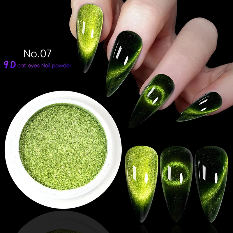 9D Katzenaugen-Magnet-Nagelpigmentpulver, starker Magnet, magischer Spiegelglitter, Maniküre-Dekorationsstaub für Nagelgel, matt – Detail 14