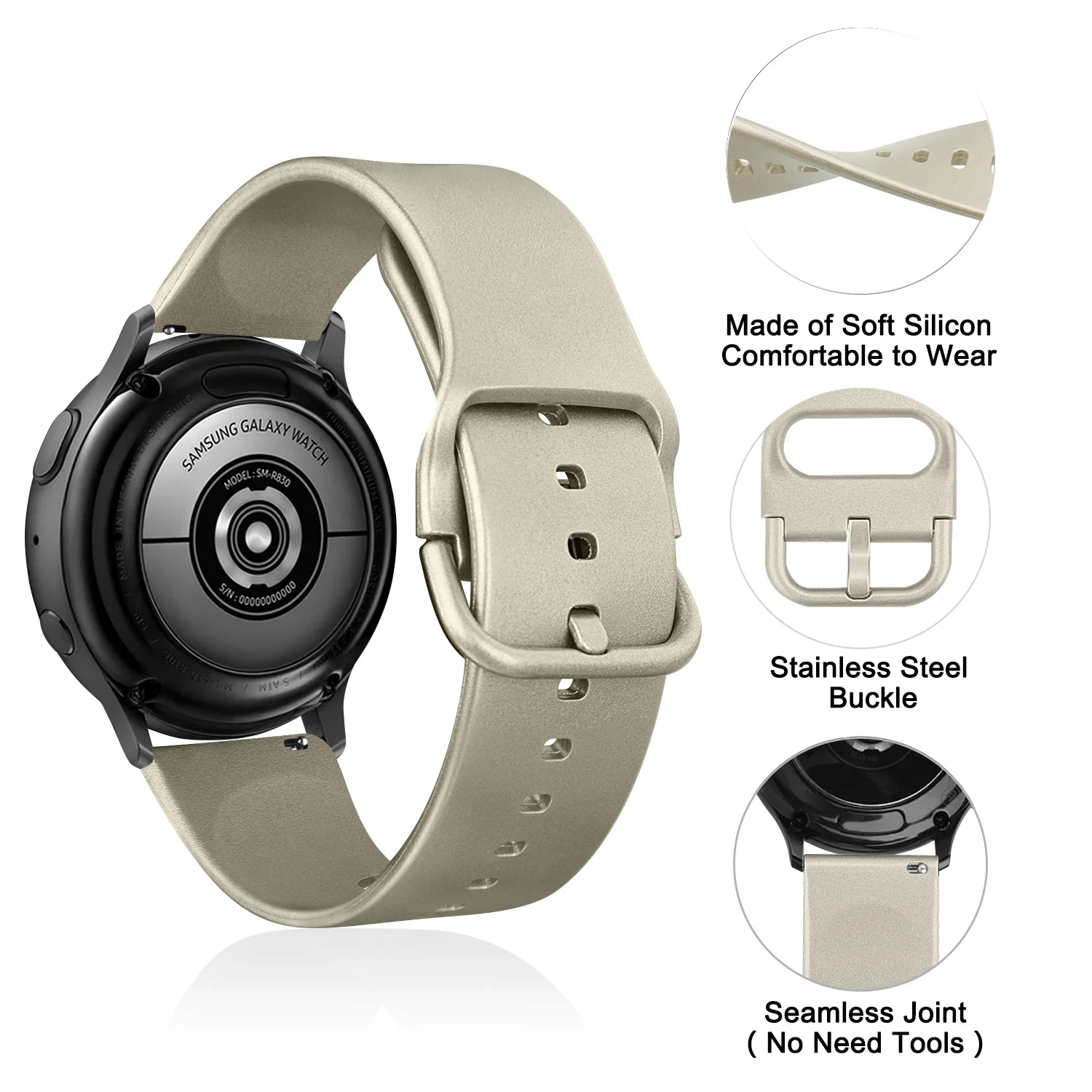 Silicone Smartwatch Strap - Soft Bracelet Wristband for Enhanced Comfort