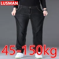 Men's Jeans Pants Big Size 50 High Stretch Denim Fabric Large Size Pants for 45-150kg Jeans Hombre Wide Leg Jeans Pantalon Homme 1