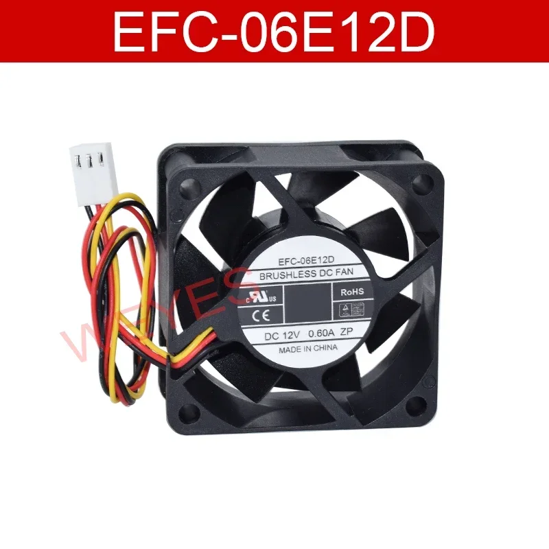 Genuíno para Efc06e12d 6025 60*60*25 mm Frio 12v 0.60a Fios Inversor Ventilador
