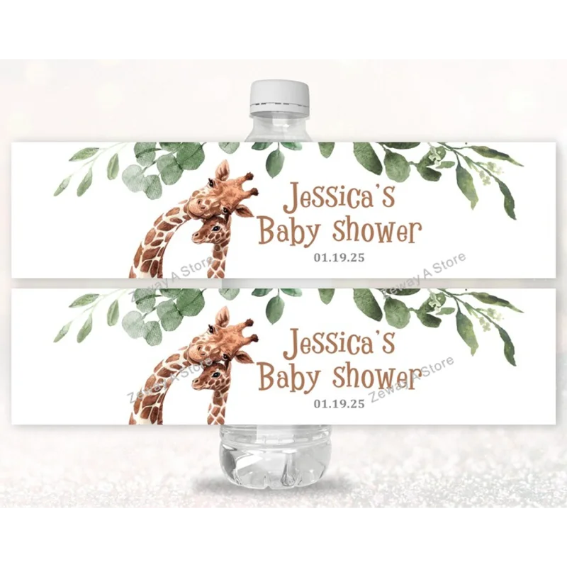 30Pcs Jungle Animal Party Water Bottle Stickers Label Custom 1St Wild One Birthday Party Bottle Wraps Baby Shower Safari Party