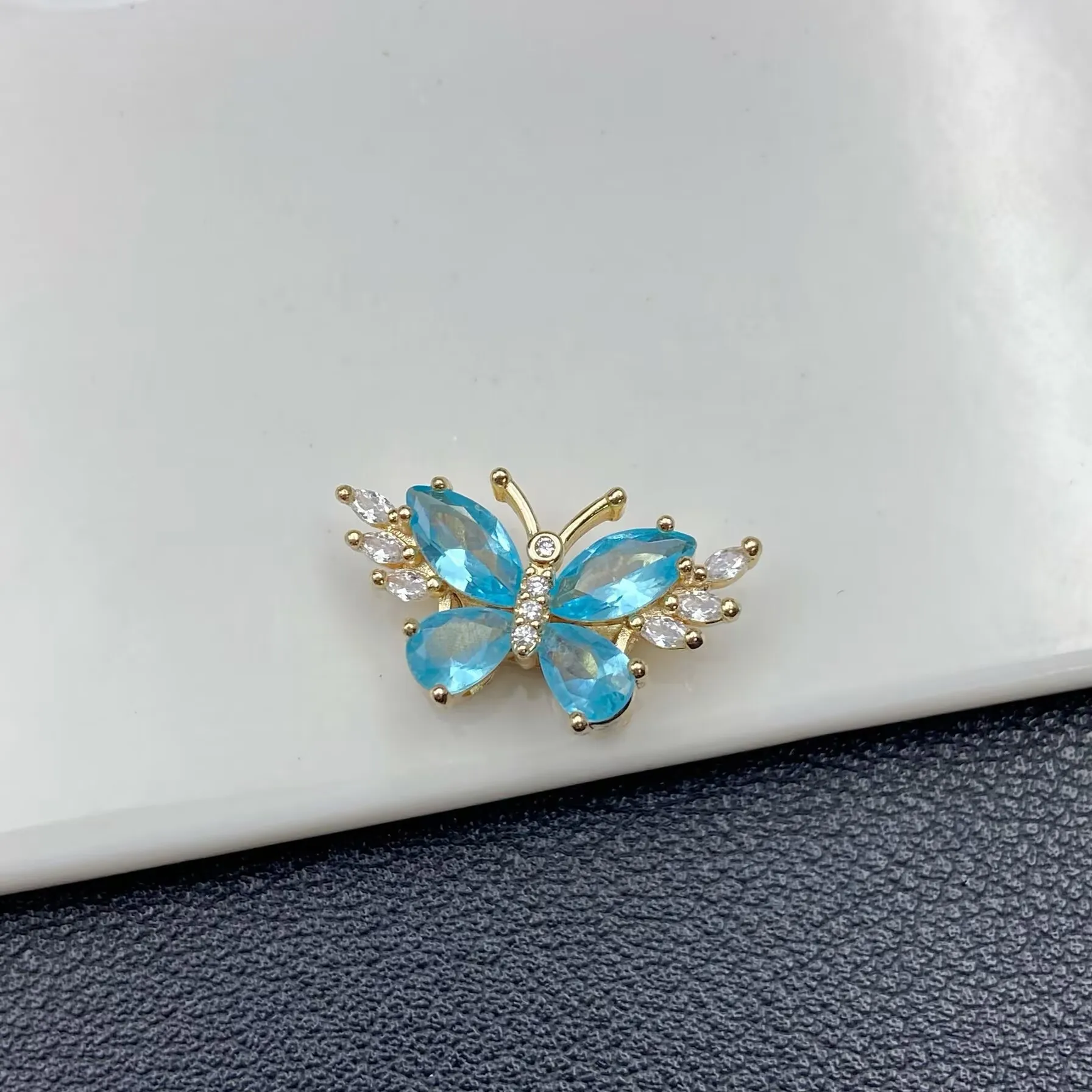 Gold Plated Zircon Butterfly Beaded Bracelet Material - Artistic Retro Chinese Style Jewelry Accessory