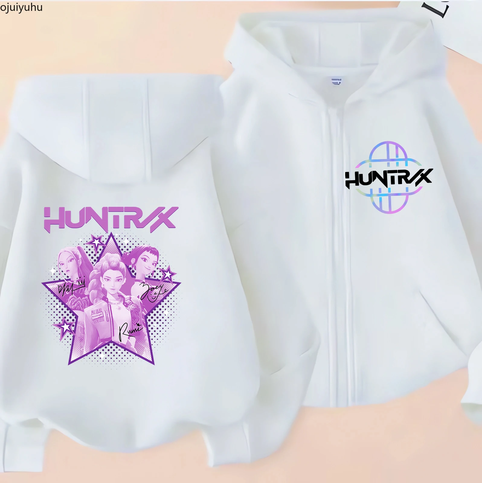 2025 Film Fermuarlı Sweatshirtler Kpop Demon Hunters Kapüşonlu Çocuk Giysileri Kız Çocuk Erkek Çocuk Sweatshirt Fermuarlı Hoody Bebek Günlük Üst