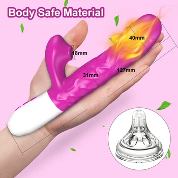 Powerful Thrusting Dildo Vibrator for Women Clitoris Sucker Stimulator Sucking Heating Vibrators Sex Toys Female for Adults 3