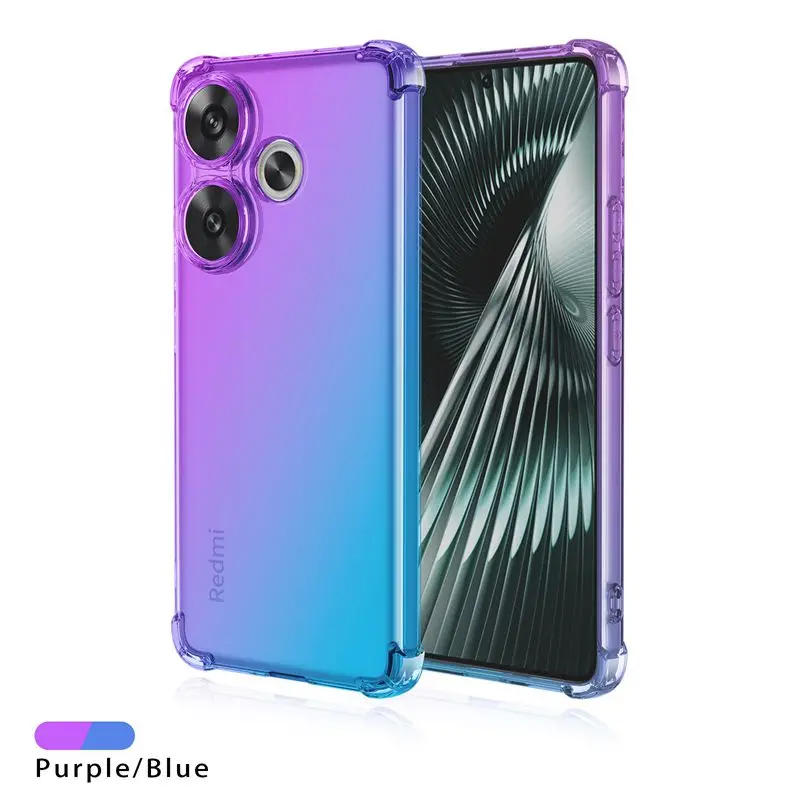 Gradient TPU Shockproof Transparent Protective Phone Case