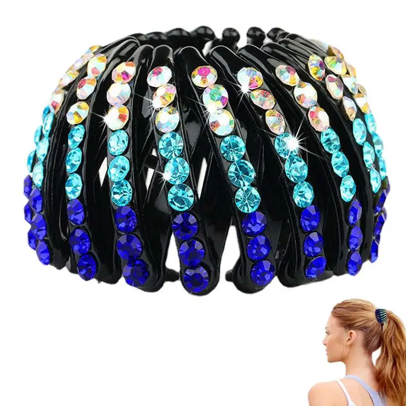 Rhinestone Bird Nest Hair Clip Expandable Birds Nest Shaped Hair Clips