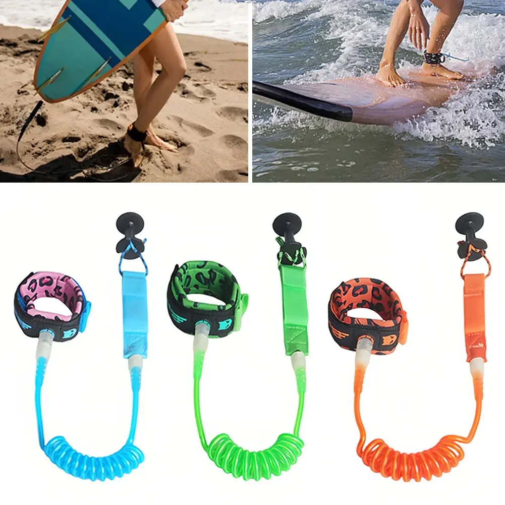 1Pc Surf Sup Ankle Leash Surfing Elastic Coiled Stand UP Paddle Board Leg Rope Surfboard Ankle Leash Surfboard Leash Leg Rope